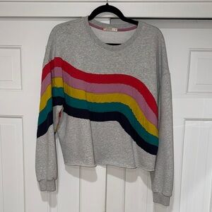 Marine Layer Archive Rainbow Raw-Hem Sweatshirt